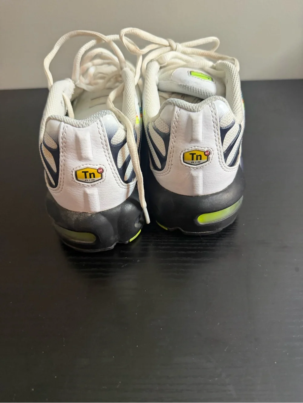 Nike Kids White Sneakers with Yellow and Green Accents